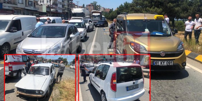 Trabzon’da zincirleme kaza! 4 araç birbirine girdi