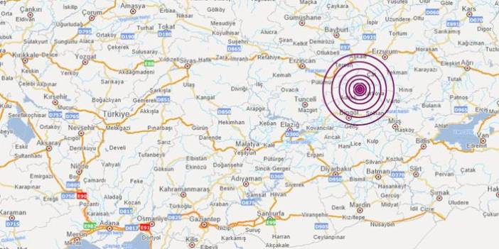 Bingöl'de 5,8 büyüklüğünde deprem oldu
