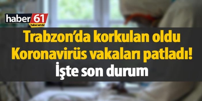 Trabzon'da koronavirüs vakaları patladı