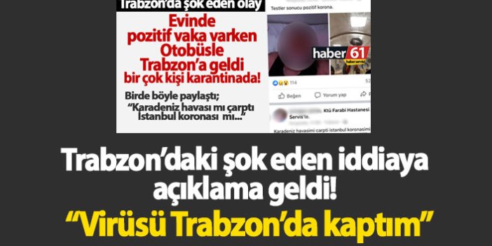 Skandal olay! Evde koronavirüs vakası varken Trabzon’a geldi, iki apartman karantinada