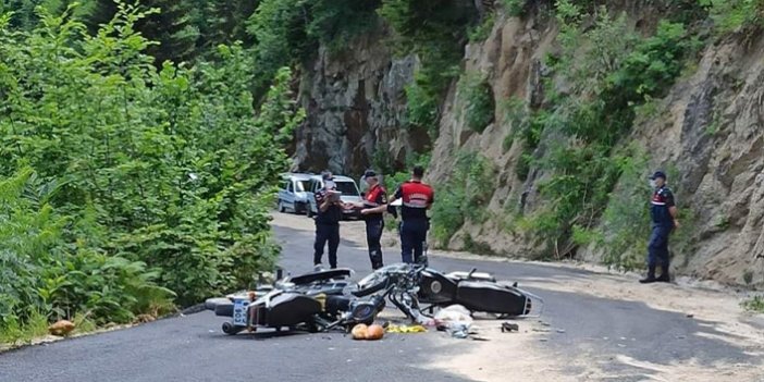 Trabzon'da motosikletler kafa kafaya çarpıştı