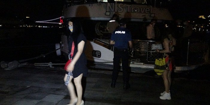 150 kişilik yat partisine polis baskını