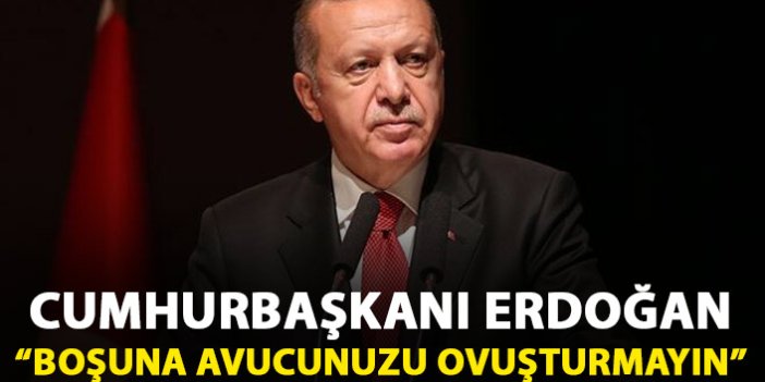 Cumhurbaşkanı Erdoğan: Boşuna avucunuzu ovuşturmayın