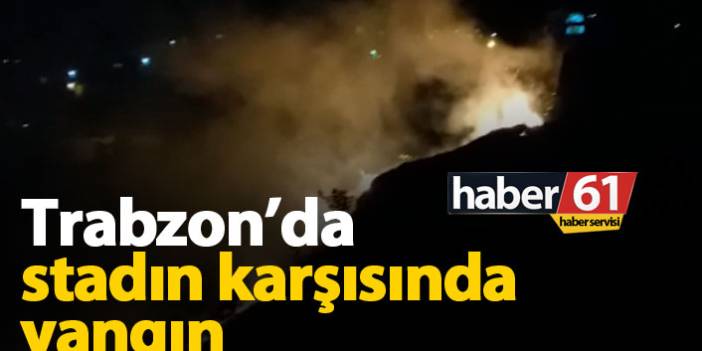 Trabzon'da stadın karşısında yangın