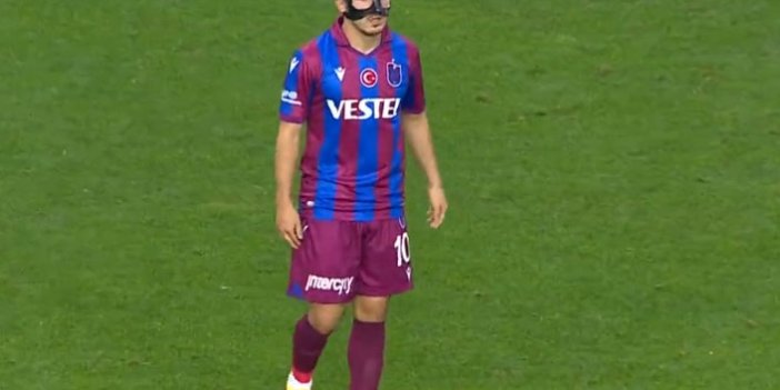 Trabzonspor’un genç yıldızı maskeyle sahada!