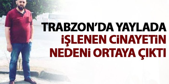 Trabzon'daki cinayetin nedeni ortaya çıktı!