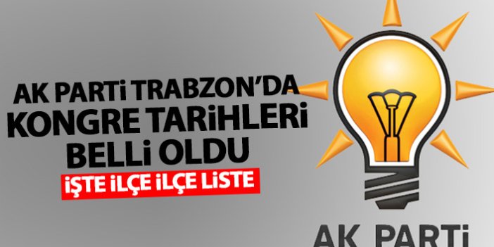 AK Parti Trabzon'da kongre tarihleri belli oldu