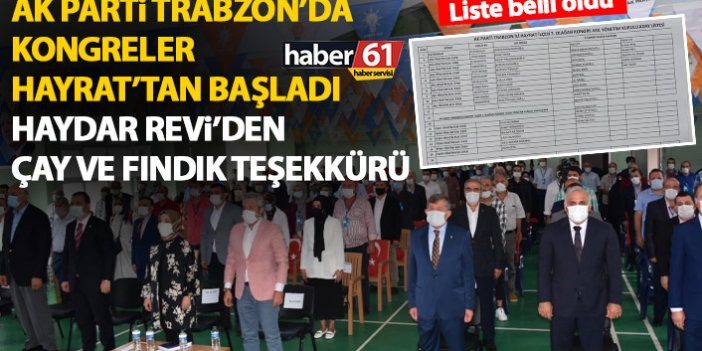 AK Parti Trabzon’da ilçe kongrelerine Hayrat ile başladı