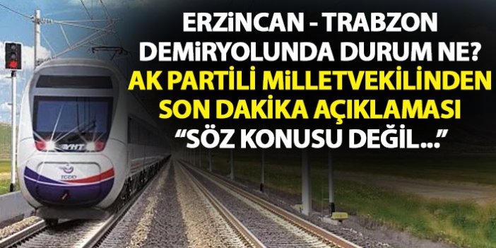 Erzincan - Trabzon demiryolu ile alakalı flaş açıklama: Ulaştırma bakanımızla görüştük!