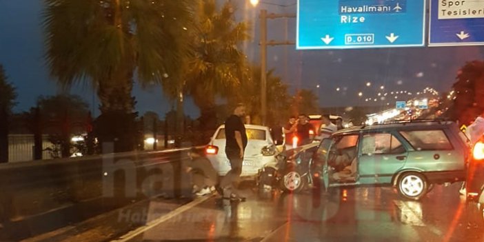 Trabzon'da kaza! Çok sayıda araç karıştı