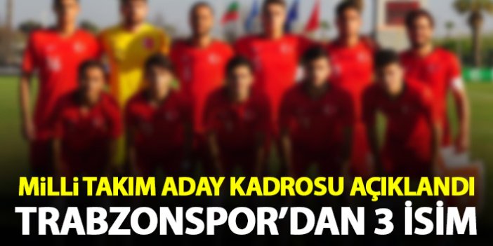Milli takım aday kadrosu açıklandı! Trabzonspor'dan 3 isim