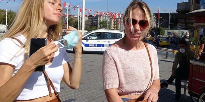 Taksim'de dronlu denetim yapıldı