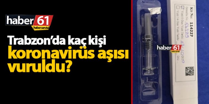 Trabzon'da kaç kişi koronavirüs aşısı vuruldu?