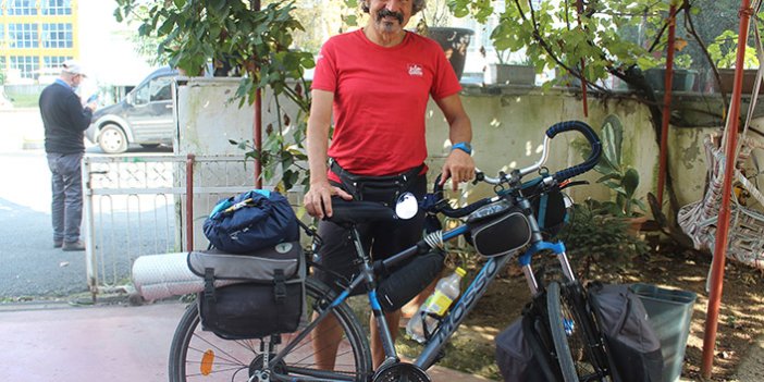 Bisikletiyle Türkiye turuna çıktı
