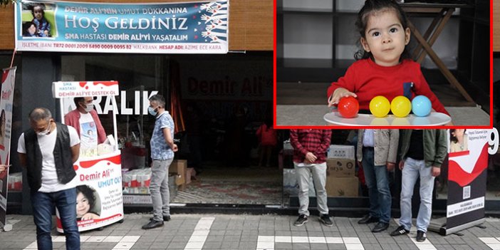 SMA hastası Demir Ali'ye 'Umut dükkan'lı destek