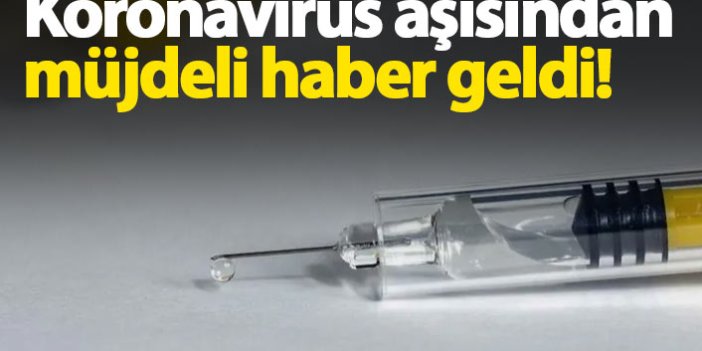 Koronavirüs aşısından müjdeli haber