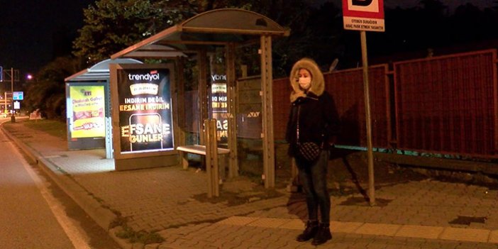 Durakta otobüs bekleyen genç kadına taciz