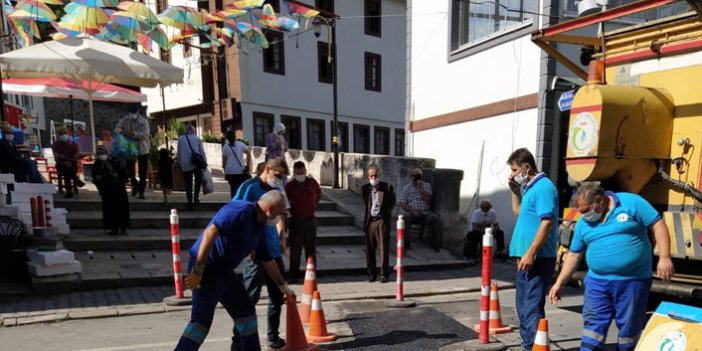 Trabzon'da bozulan yollar onarılıyor