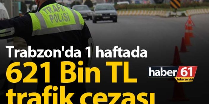 Trabzon'da 1 haftada 621 Bin TL trafik cezası