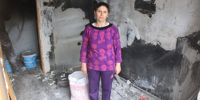 Evi yanan aile yardım bekliyor