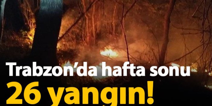 Trabzon'da hafta sonu 26 yangın!