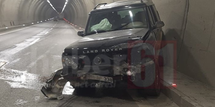 Trabzon’da kaza! Tünel duvarına çarptı