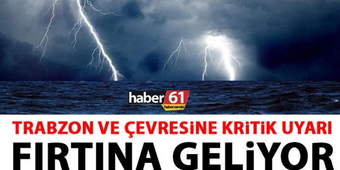 Trabzon'a kritik uyarı! Fırtına geliyor!