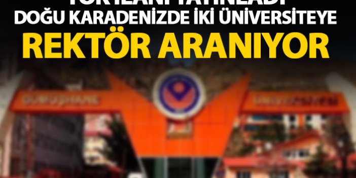 YÖK rektör ilanını yayınladı! Doğu Karadeniz'den iki üniversite de listede