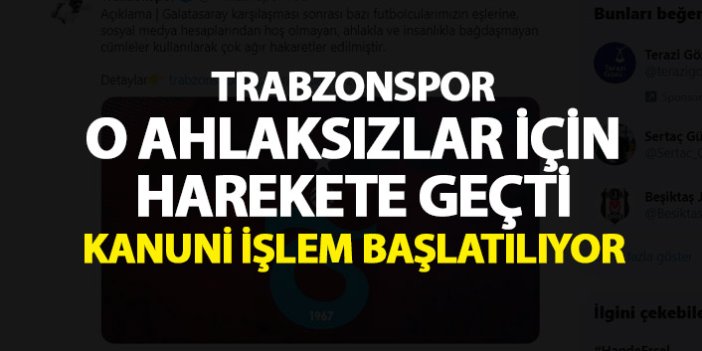 Trabzonspor o ahlaksızlar için harekete geçti