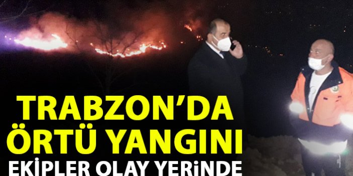 Trabzon'da örtü yangını! Ekipler olay yerinde