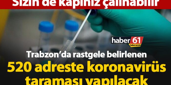 Trabzon'da 520 adreste koronavirüs taraması yapılacak