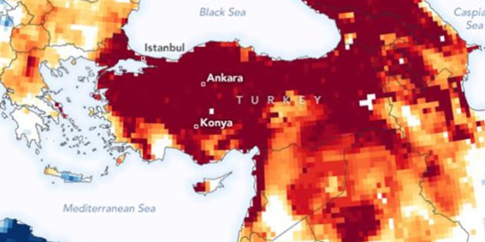 NASA, Türkiye'deki kuraklıkla ilgili harita yayınladı