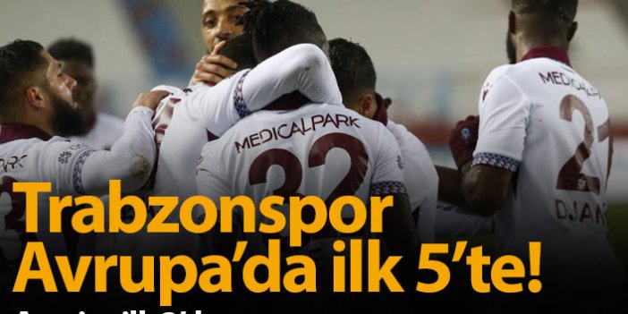Trabzonspor 2021'de Avrupa'da ilk 5'e girdi!