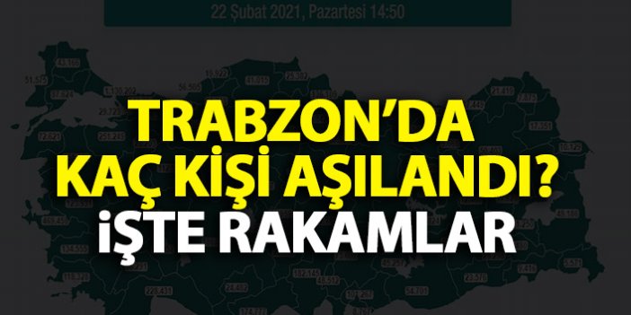 Trabzon'da kaç kişi aşılandı! İşte rakamlar!