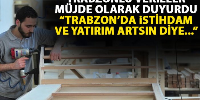 Trabzonlu vekiller müjde olarak duyurdu: Trabzon'da istihdam artsın diye...