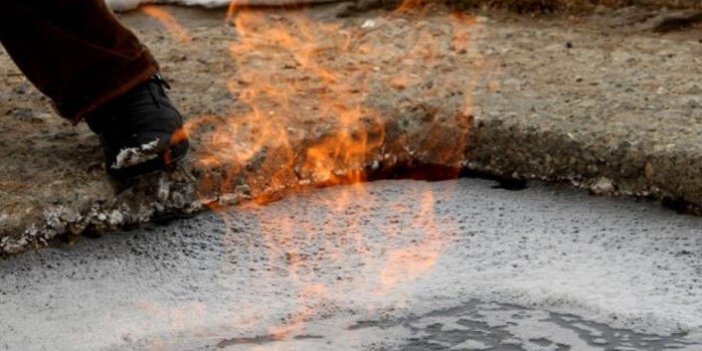 Erzurum'daki bu su yanıyor