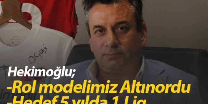 Hekimoğlu hedefi açıkladı: 5 yıl içinde 1. lig