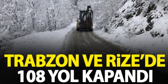 Trabzon ve Rize'de 108 yolu kar kapattı