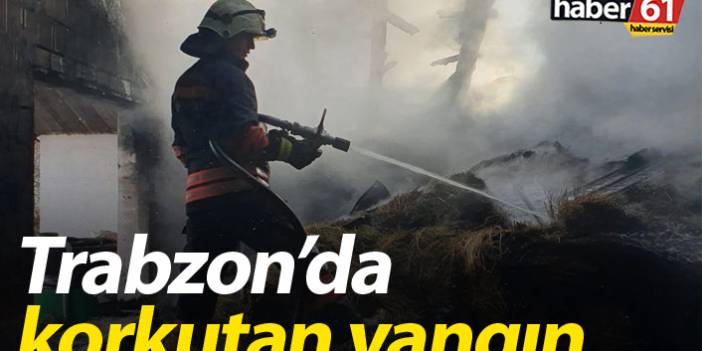 Düzköy'de korkutan yangın