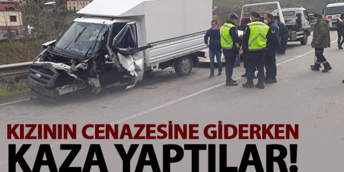 Trabzon'da cenazeye giderken kaza yaptılar