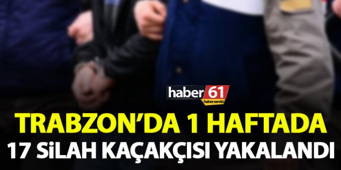Trabzon’da son 1 haftada 17 silah kaçakçısı yakalandı