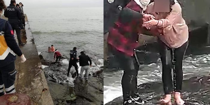 Trabzon'da denize düşen kızı bekçi kurtardı