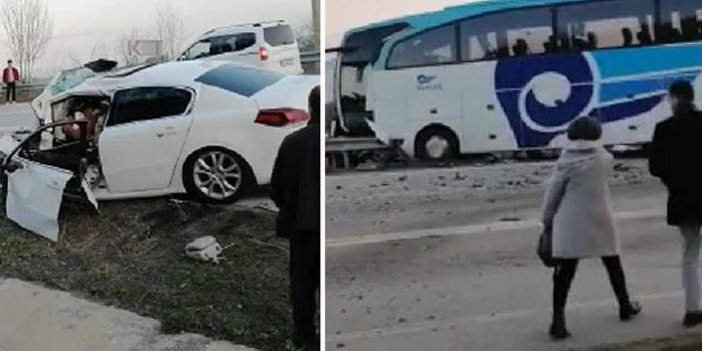 İki otobüs çarpıştı: 3 ölü 10 yaralı