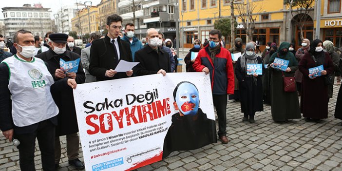 Trabzon'da Uygur Türkleri protestosu