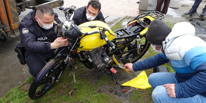 Samsun'da denizde motosiklet bulundu