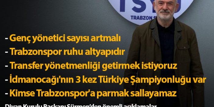 "Kimse Trabzonspor'a parmak sallayamaz"