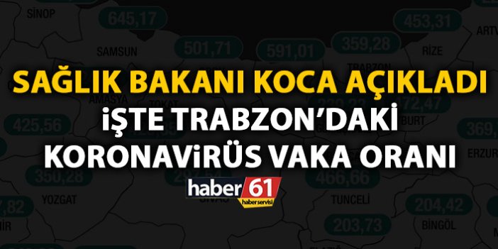 Sağlık Bakanı Fahrettin Koca açıkladı! İşte Trabzon'daki vaka sayısı