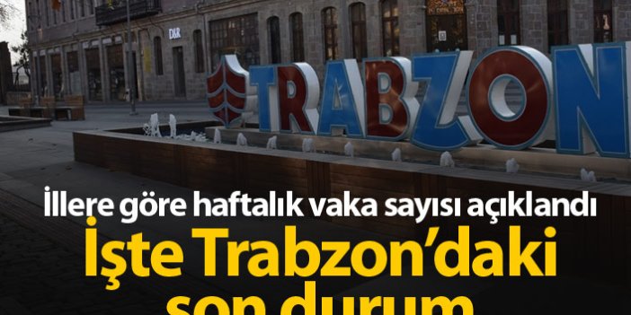 İşte haftalık vaka oranı! Trabzon'daki rakam...