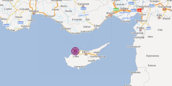 Akdeniz açıklarında deprem