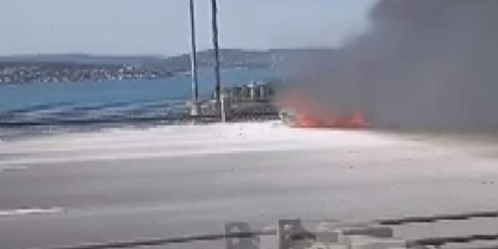 FSM Köprüsü’nde araç alev alev yandı